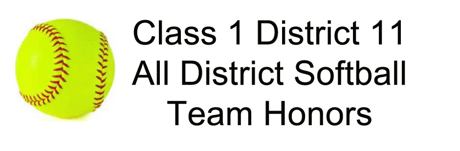 C-1 D-11 All District Softball team