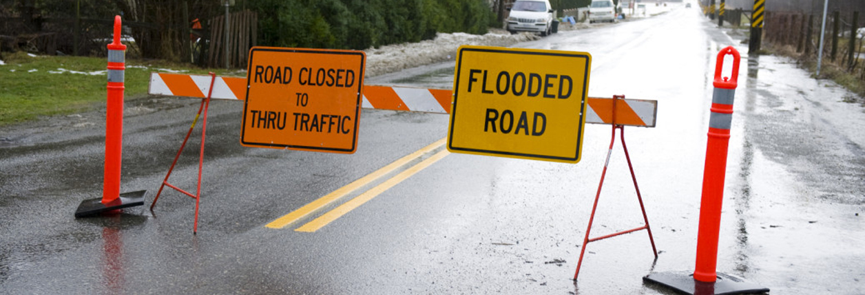 Road Closing Update For Monday at Noon – Due to Flooding