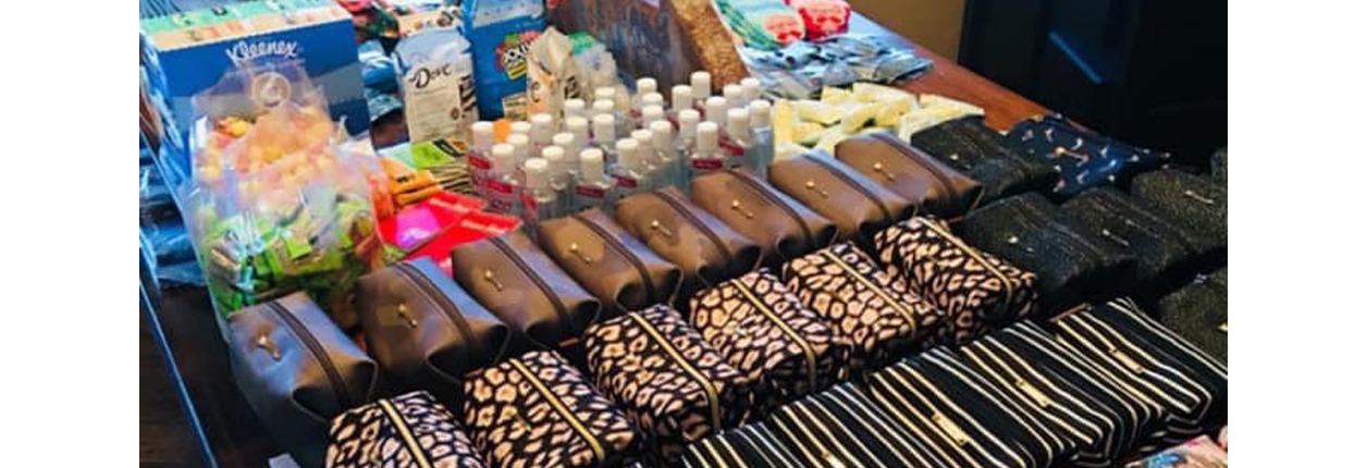 Mother & Daughter Assemble Poufs For Cancer Care