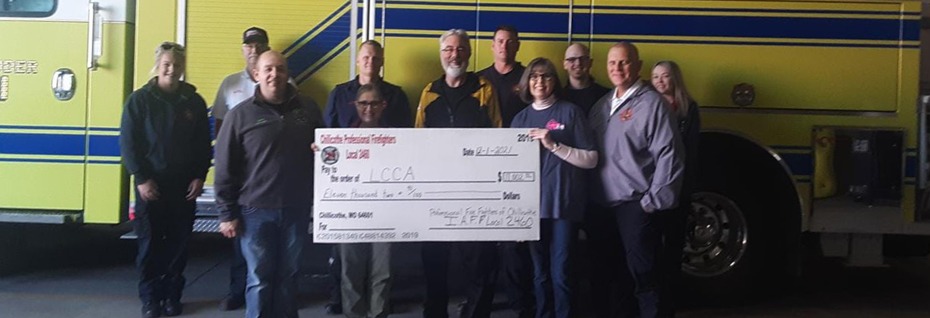 Firefighters Present Livingston County Cancer Assistance With Check