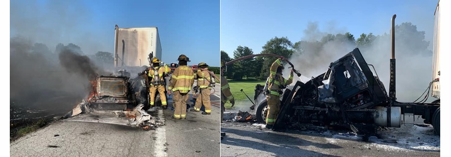 Semi Destroyed By Fire Near Chillicothe airport