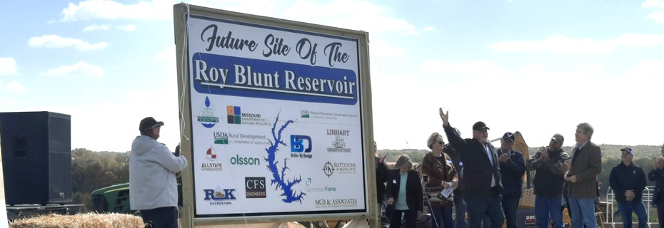 Dedication Of Roy Blunt Reservoir Held Near Site of Dam