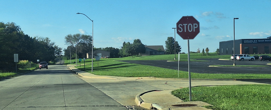 First Of Two Stop Signs Installed At High School