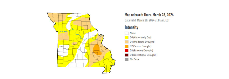 Missouri Drought Monitor For Last Week Of March